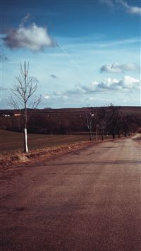 The Road Blue Fall Nature wallpaper