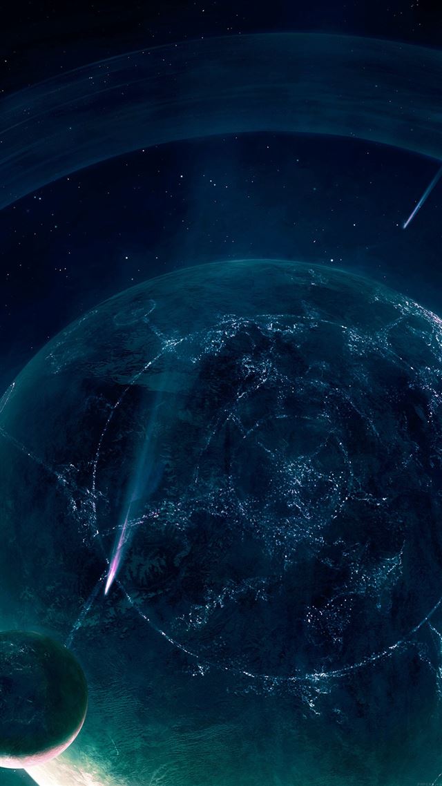 1080x1920 Space Blue Saturn Dark Art Nature - shiny iPhone 8 Wallpaper
