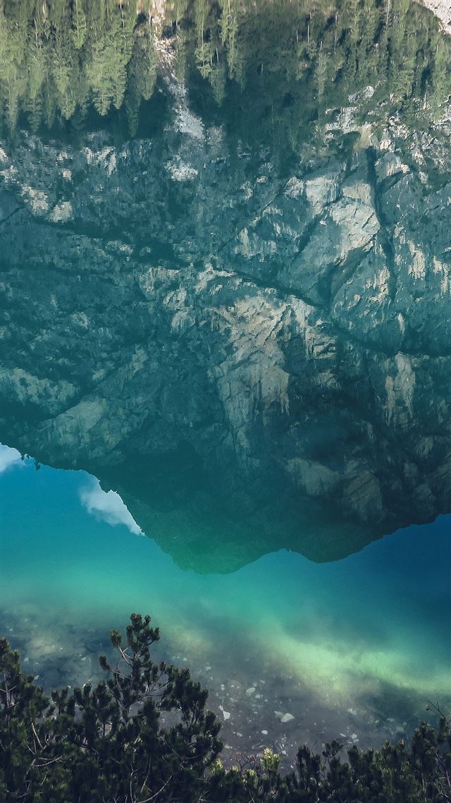 1080x1920 River Reflection Mountain Green Nature Wild Summer - shadow iPhone 8 Wallpaper