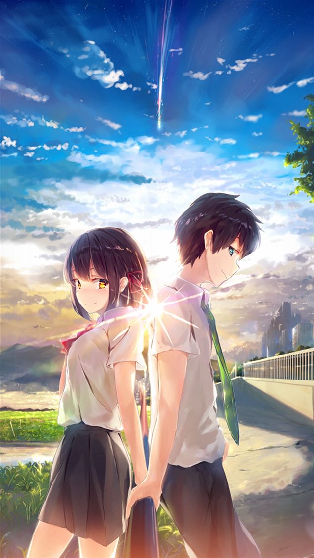 1080x1920 Anime Yourname Sky Illustration Art - bright iPhone 8 Wallpaper