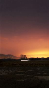 Dawn Nature Sky Sunset Mountain Red Dark iPhone 6(s)~8(s) wallpaper