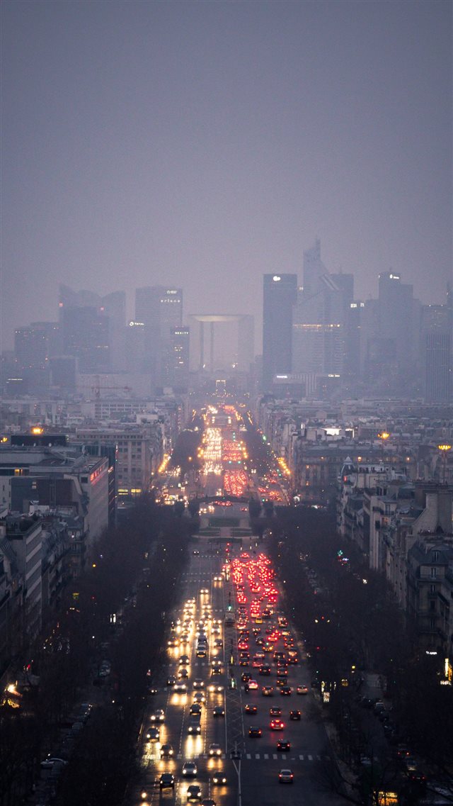 1080x1920 City skyscrapers - road iPhone 8 Wallpaper
