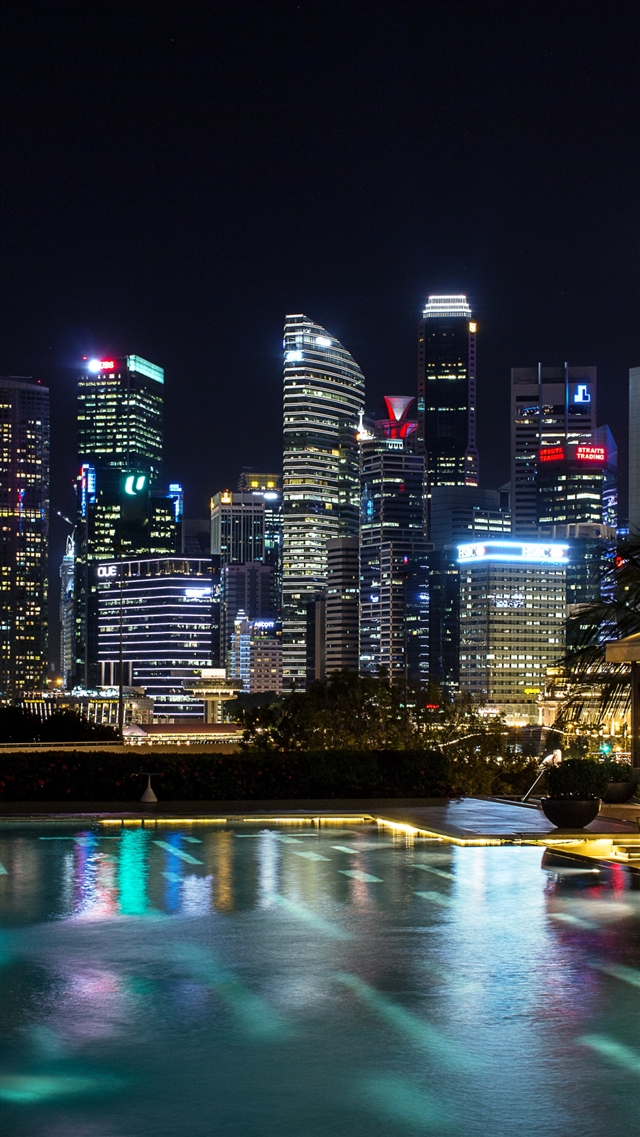 1080x1920 Singapore light show - night iPhone 8 Wallpaper