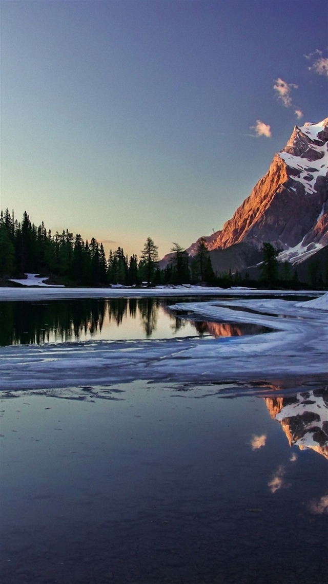 1080x1920 Mountains evening lake snow - mountains iPhone 8 Wallpaper