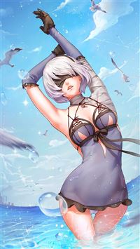 Anime girl posture iPhone 6(s)~8(s) wallpaper