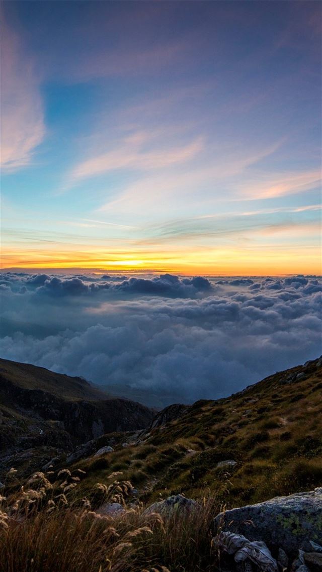 1080x1920 Mountain cloud sunset sky - brown iPhone 8 Wallpaper