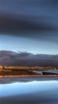 City river lanterns water wallpaper