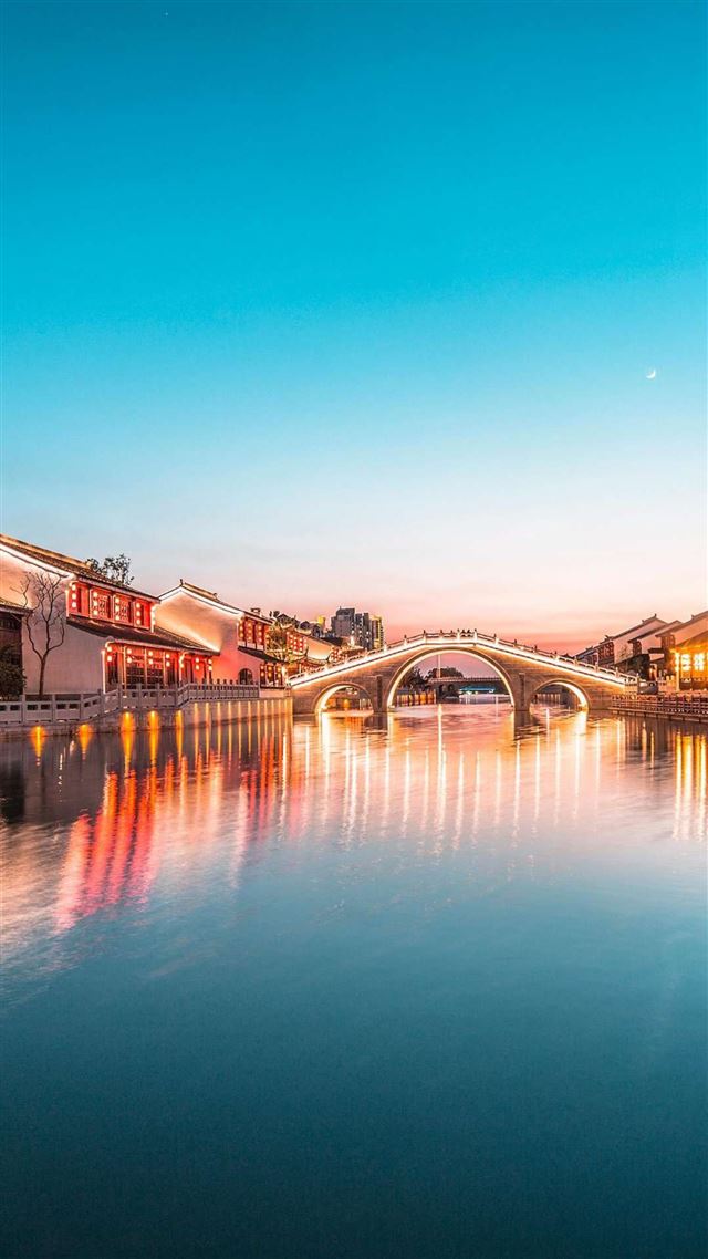 1080x1920 China's ancient town - river iPhone 8 Wallpaper
