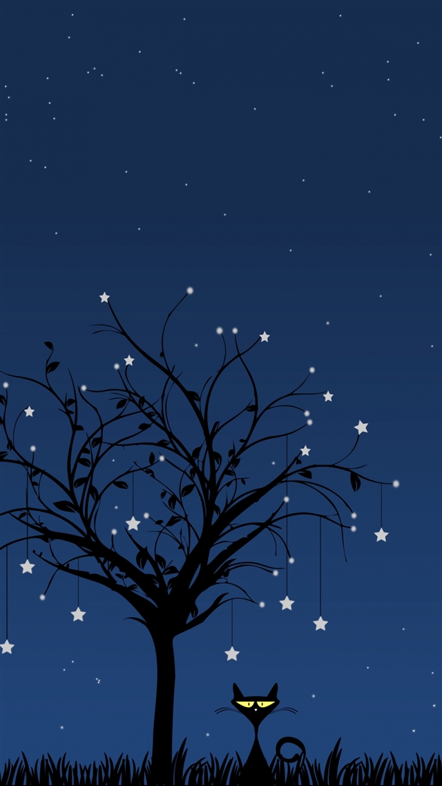 1080x1920 Cat art tree - tree iPhone 8 Wallpaper