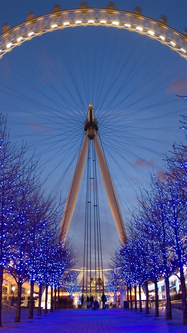 1080x1920 Ferris wheel night city light attraction - night iPhone 8 Wallpaper