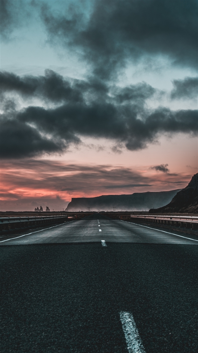 1080x1920 Road marking clouds dawn - road iPhone 8 Wallpaper