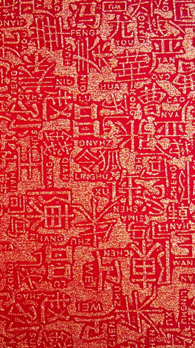 1080x1920 Background lettering red texture characters gold - yellow iPhone 8 Wallpaper