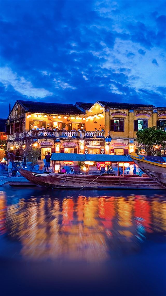 1080x1920 Boat summer vacation party blue night - boat iPhone 8 Wallpaper