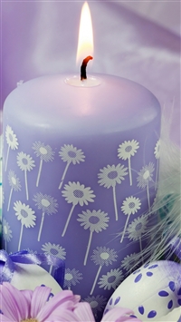 Candle eggs feathers flowers easter feast wallpaper