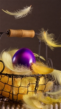 Easter basket  feathers egg wallpaper
