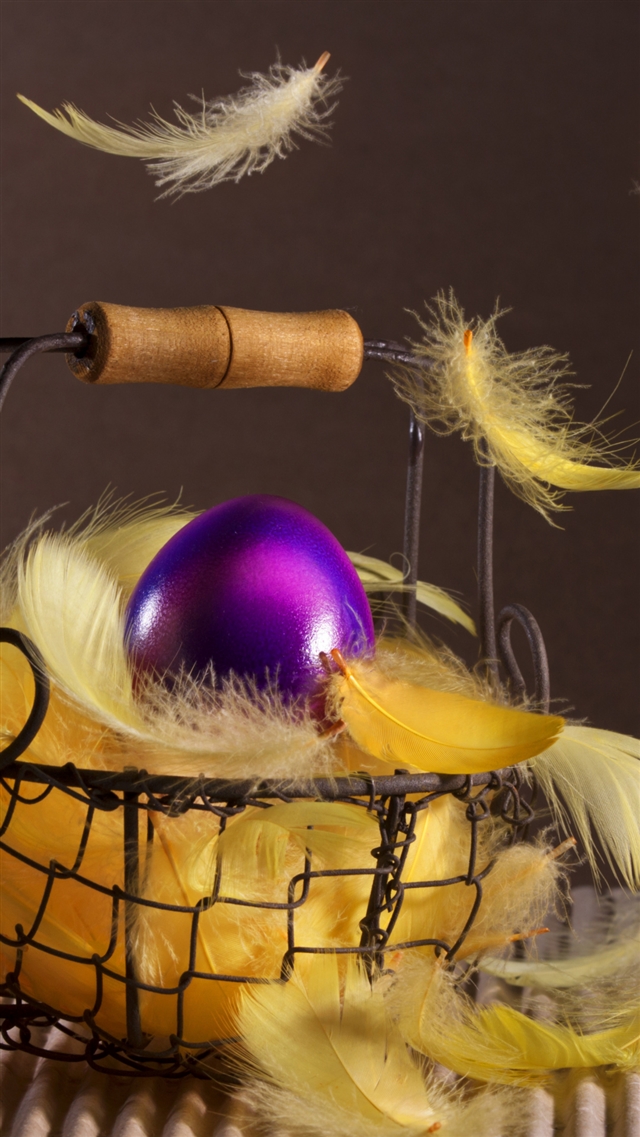 1080x1920 Easter basket  feathers egg - easter iPhone 8 Wallpaper