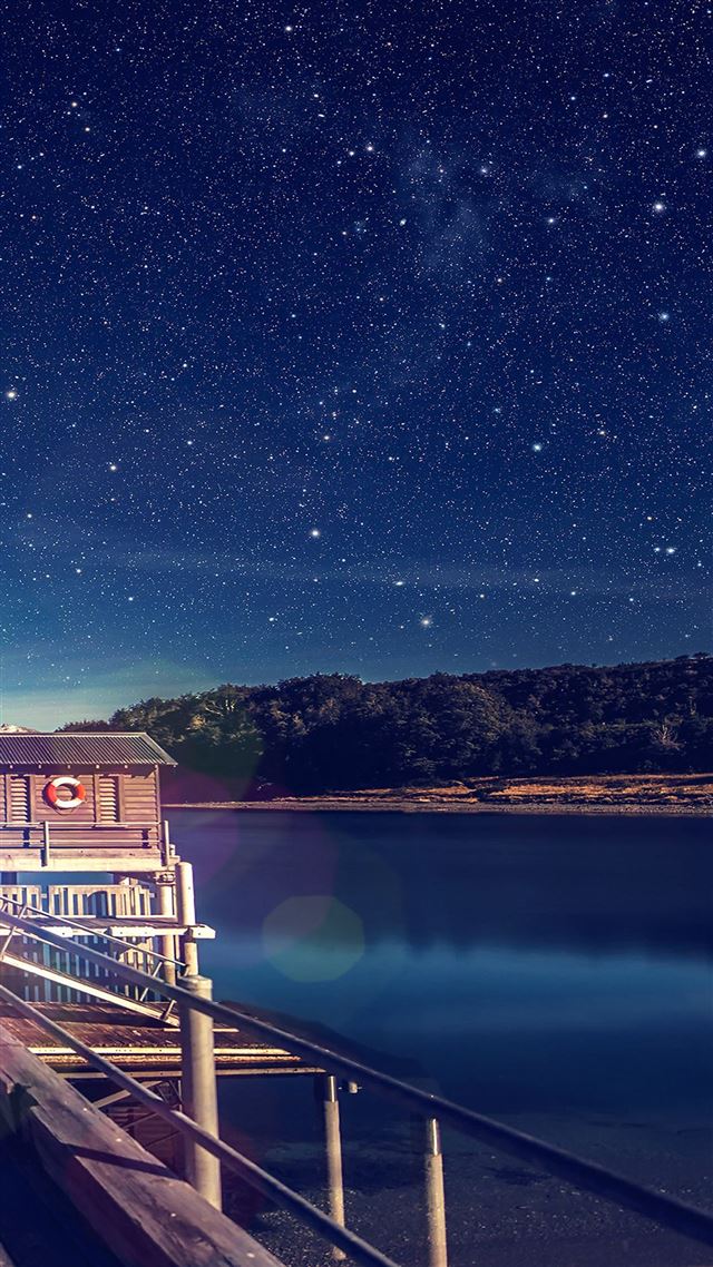 1080x1920 Star shiny lake blue sky - night iPhone 8 Wallpaper