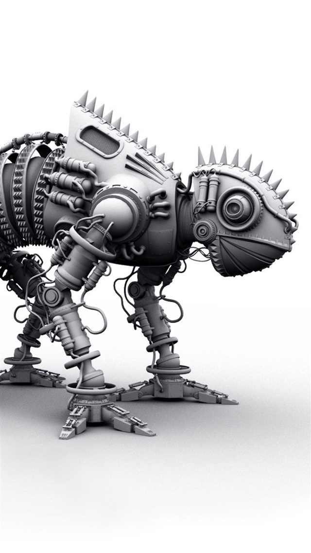 1080x1920 Dinosaur metal shape silver toy - gray iPhone 8 Wallpaper