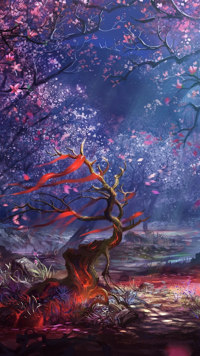 1080x1920 Ruler of the land blood art forest - gray iPhone 8 Wallpaper