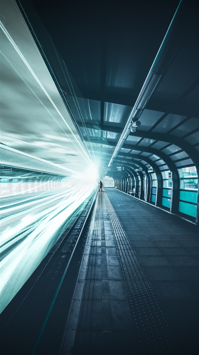 1080x1920 Railroad underground man line light - gray iPhone 8 Wallpaper