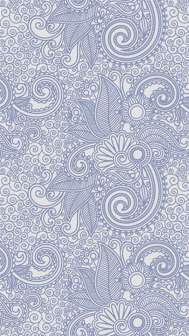 1080x1920 Design flower line blue pattern - gray iPhone 8 Wallpaper
