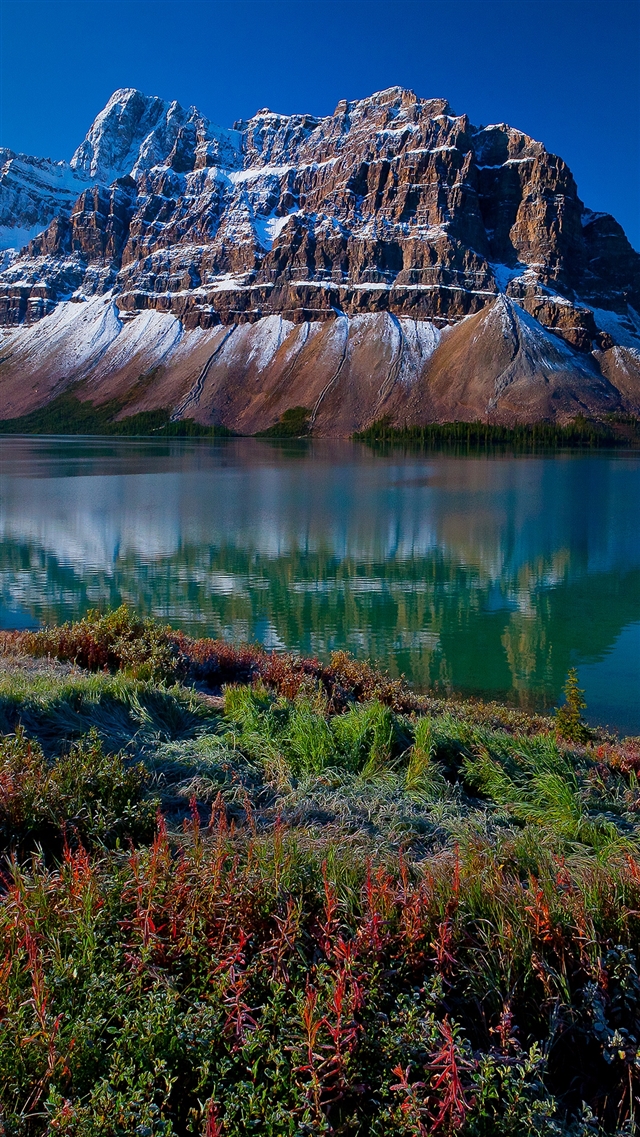 1080x1920 Mountains river grass beautiful landscape - brown iPhone 8 Wallpaper