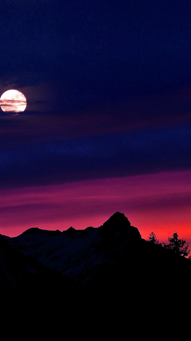 1080x1920 Mountain picks night sunset sky - night iPhone 8 Wallpaper
