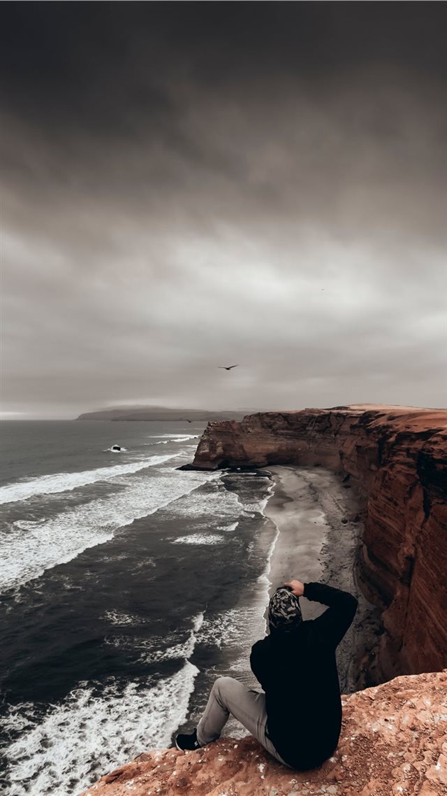 1080x1920 Silence in the beach - bird iPhone 8 Wallpaper