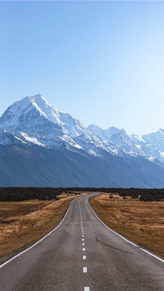 1080x1920 Mount Cook  New Zealand - road iPhone 8 Wallpaper