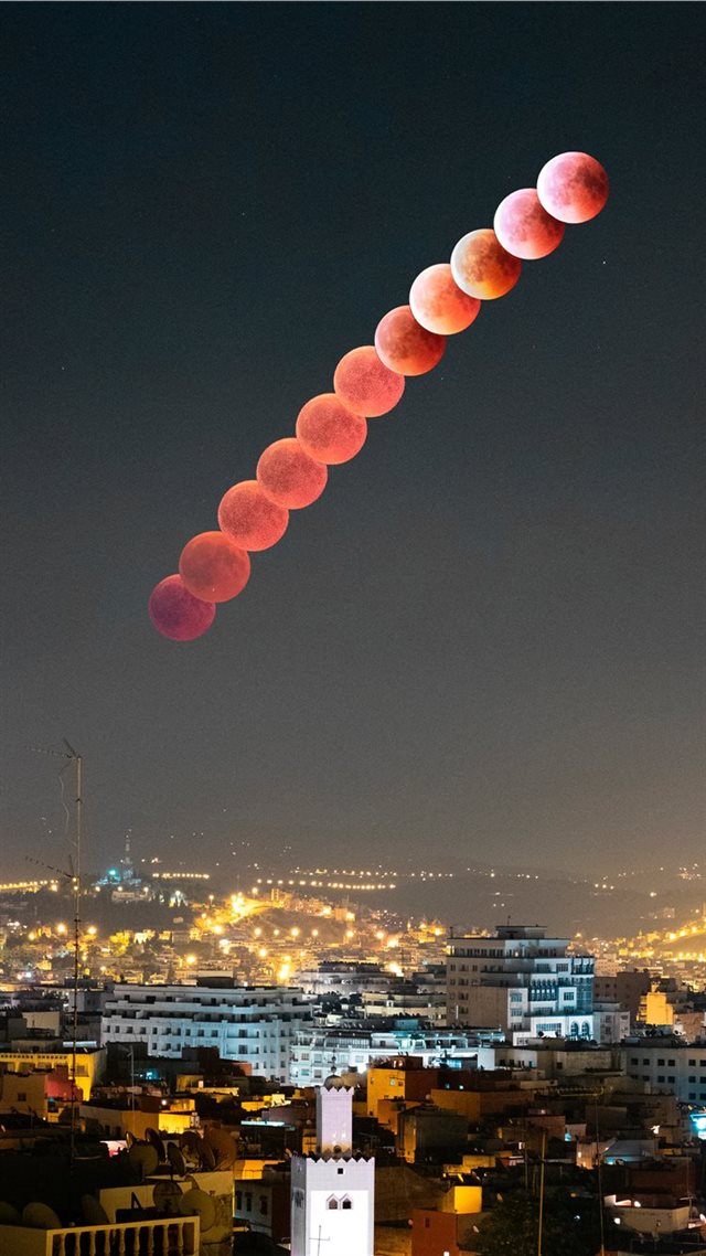 1080x1920 Blood moon in Tangier - color iPhone 8 Wallpaper
