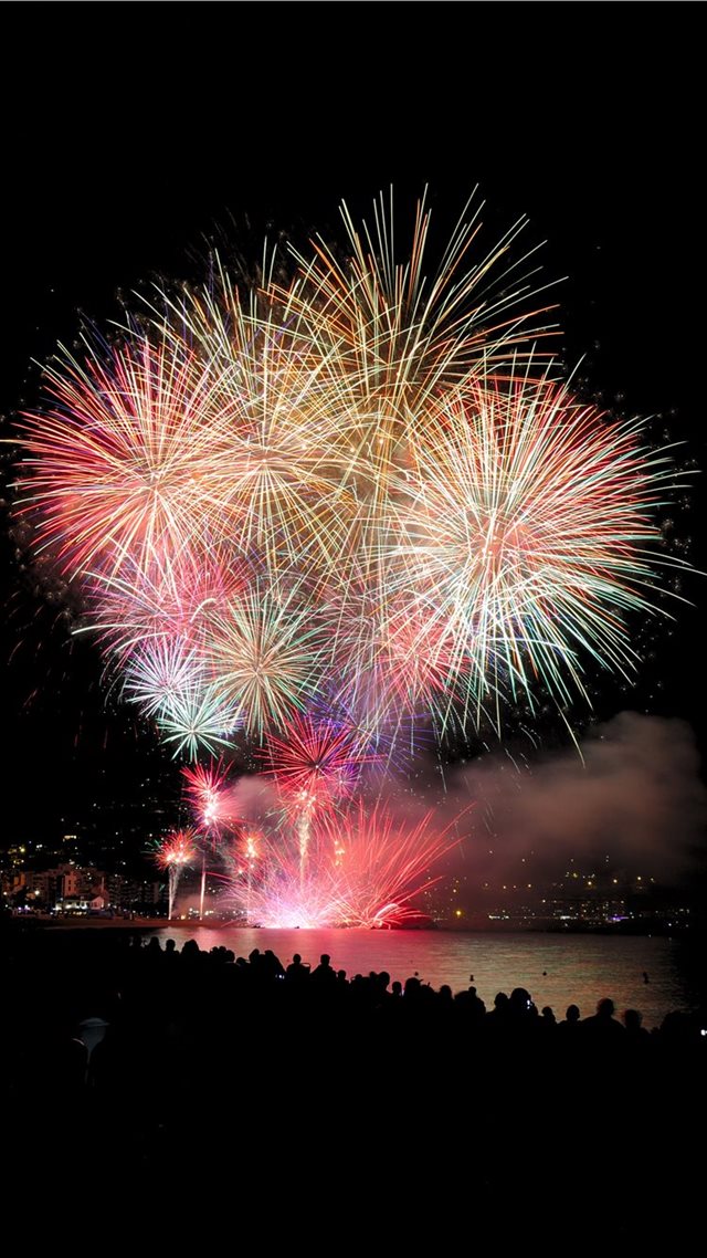 1080x1920 Fireworks at Blanes - color iPhone 8 Wallpaper