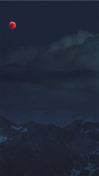Blood Moon over a Dark Mountain wallpaper