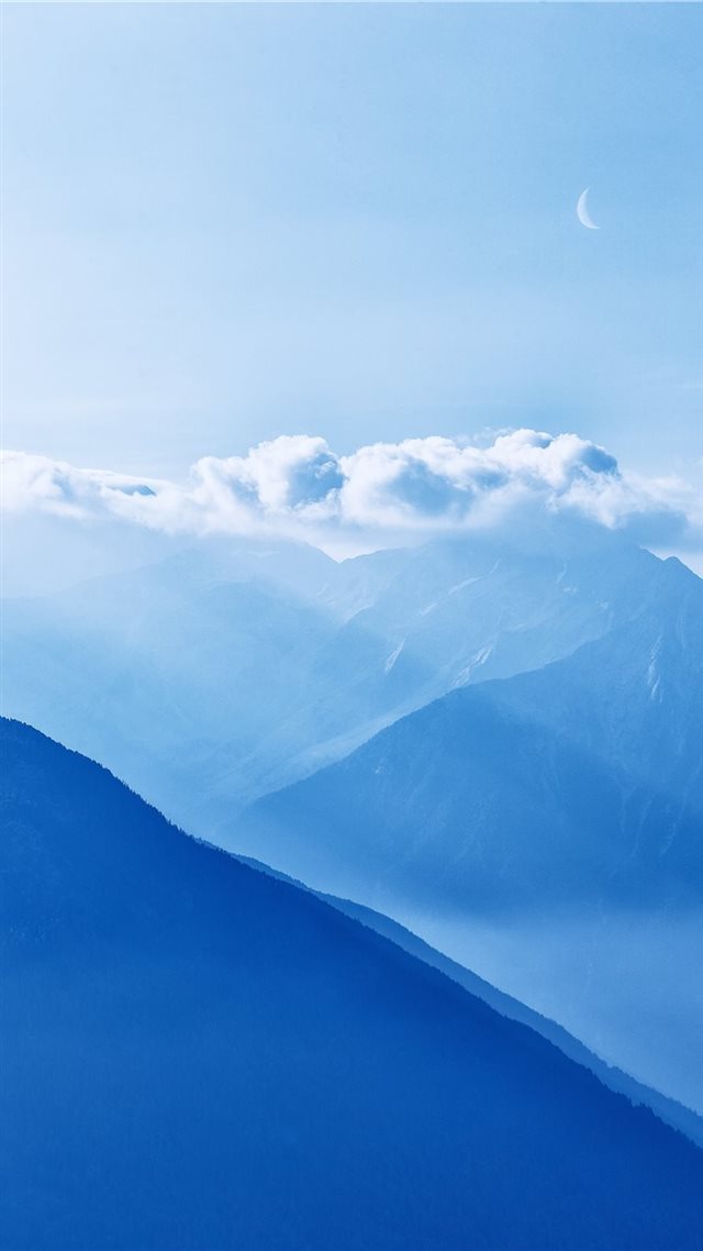 1080x1920 Blue moon - misty iPhone 8 Wallpaper