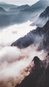 Sun   fog   mountains wallpaper