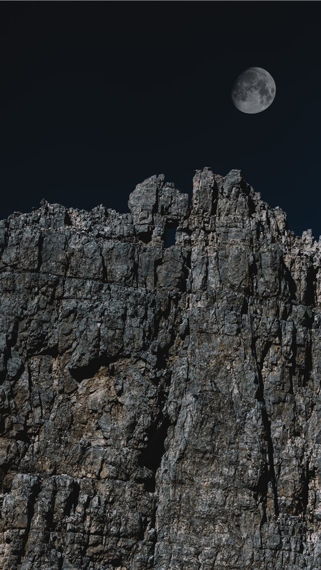1080x1920 Rocky moon - night iPhone 8 Wallpaper