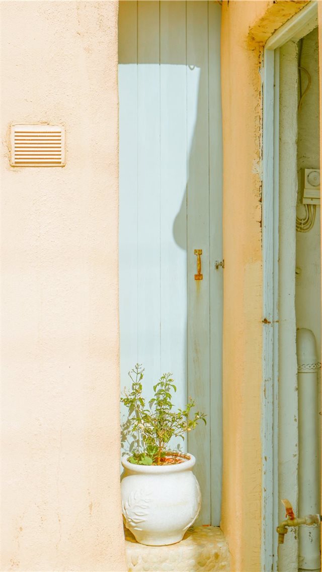 1080x1920 Santorini  Greece - door iPhone 8 Wallpaper