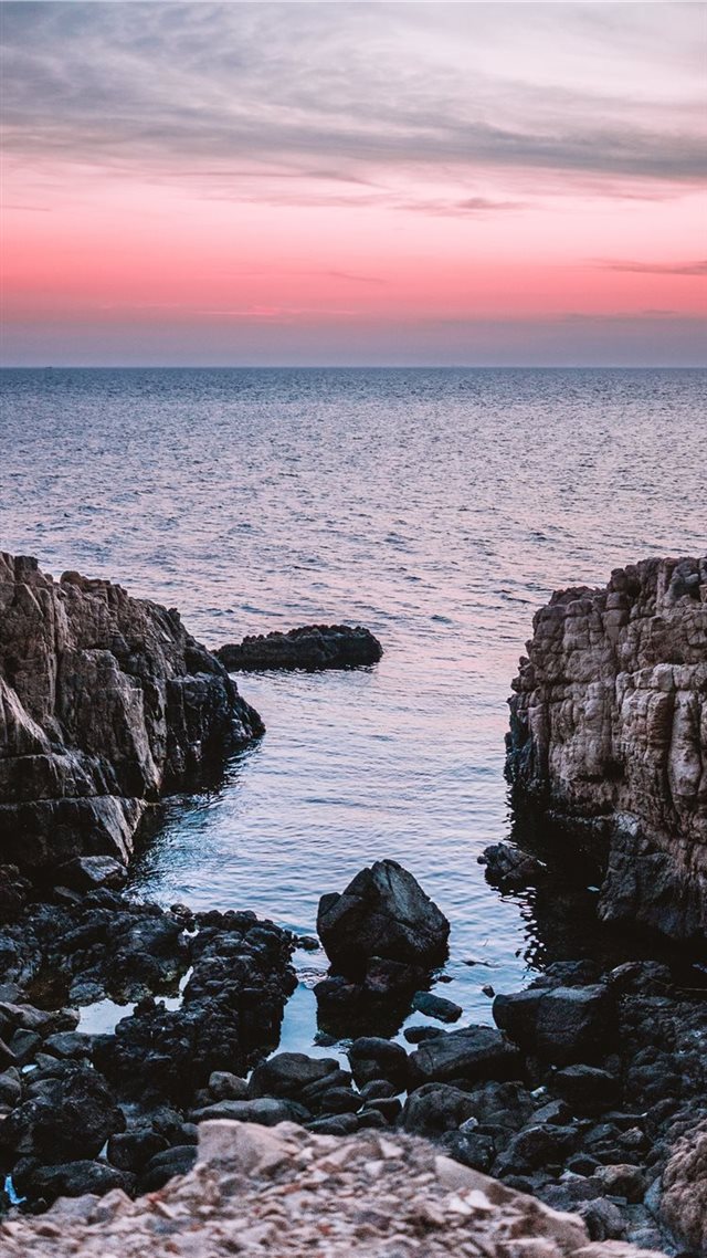 1080x1920 Beach Rocks V2 - evening iPhone 8 Wallpaper