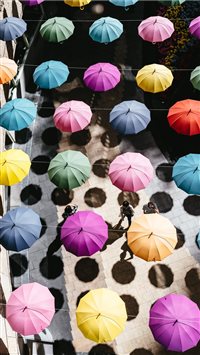 colorful umbrella iPhone 6(s)~8(s) wallpaper