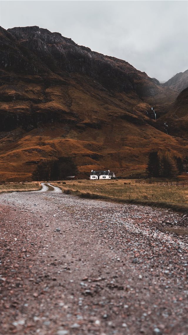1080x1920 That White Cottage - road iPhone 8 Wallpaper