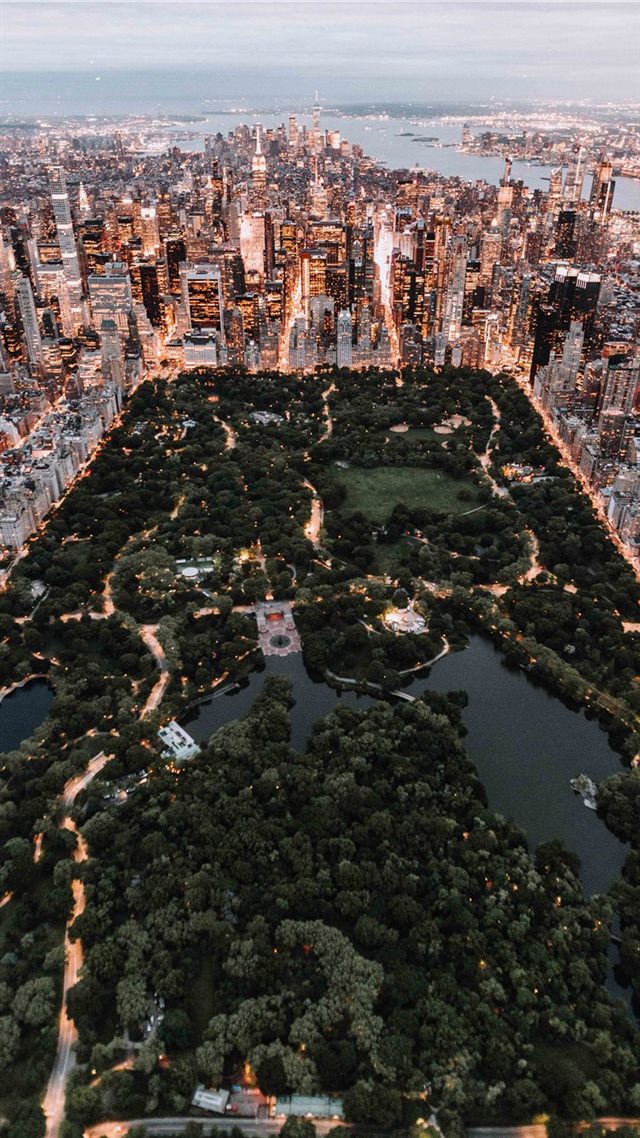1080x1920 Central Park from above   New York City - helicopter iPhone 8 Wallpaper