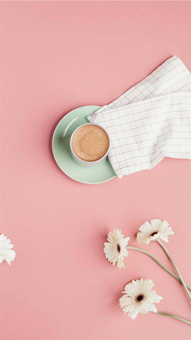 1080x1920 white ceramic mug with coffee - blossom iPhone 8 Wallpaper