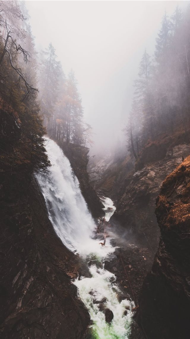 1080x1920 waterfalls - trees iPhone 8 Wallpaper