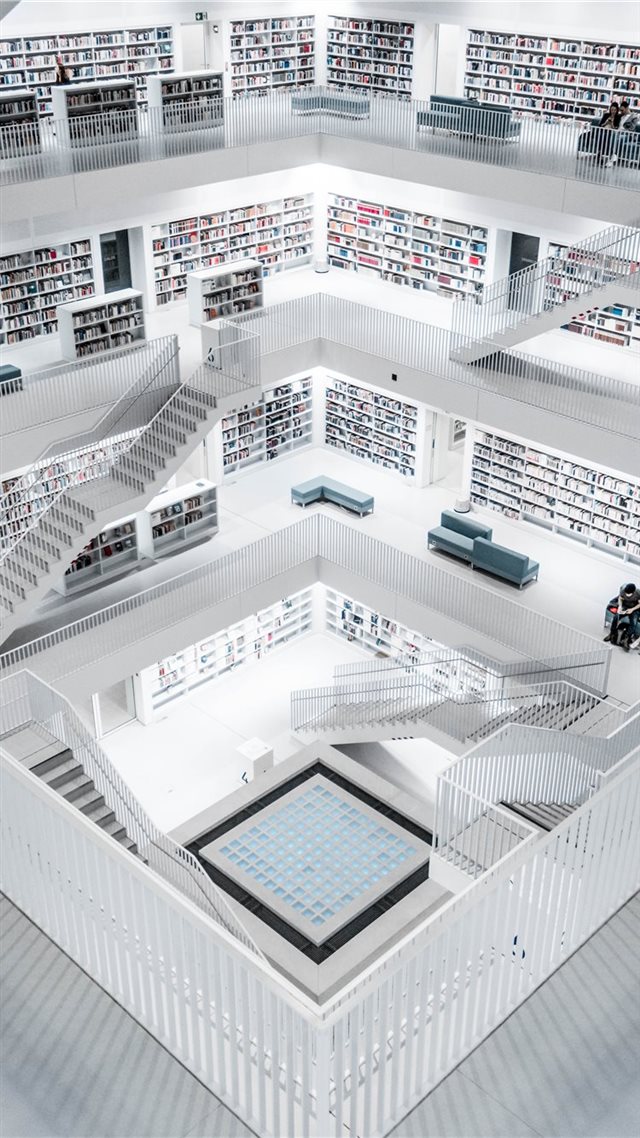 1080x1920 Stuttgart Library - reading book iPhone 8 Wallpaper