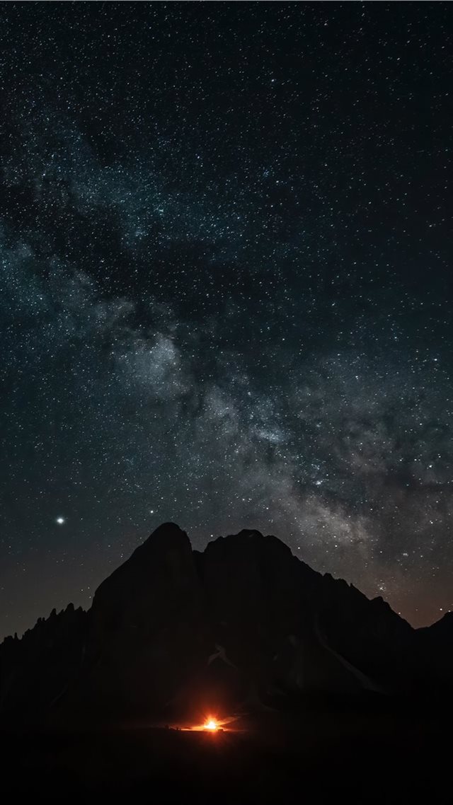 1080x1920 Milkyway over the peak Putia  Dolomites Nature Her... - night iPhone 8 Wallpaper