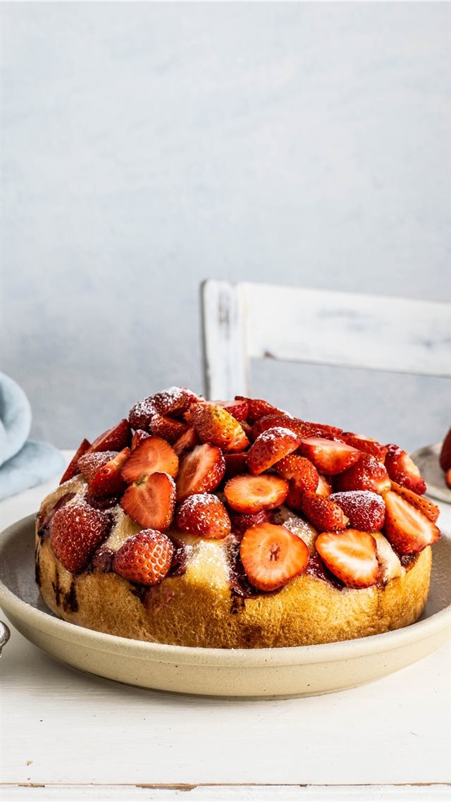 1080x1920 Summer strawberry cake - dessert iPhone 8 Wallpaper