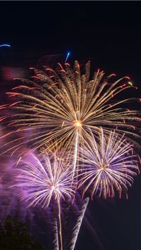 2019 fireworks over Jack Trice Stadium in Ames Iow... wallpaper