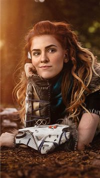 aloy from horizon zero dawn cosplay wallpaper