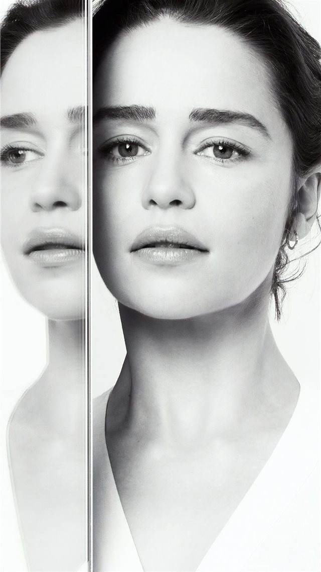 1080x1920 emilia clarke portrai sameyou charity - black and white iPhone 8 Wallpaper