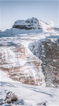 Moonset behind the Piz (peak) Boe  a known summit ... wallpaper