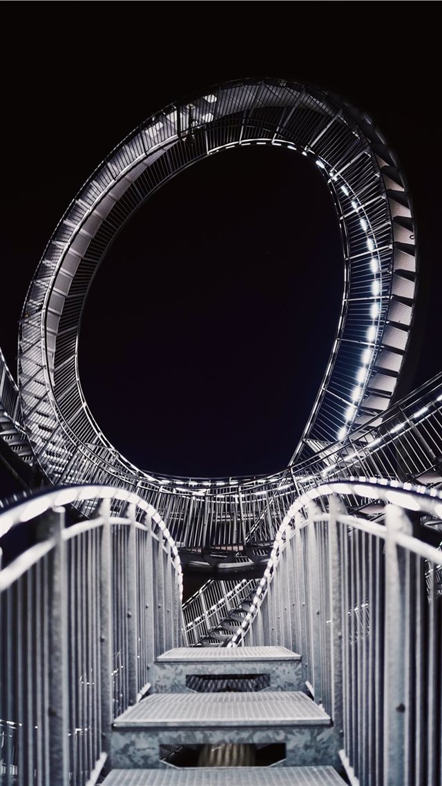 1080x1920 gray roller coaster track - clock iPhone 8 Wallpaper